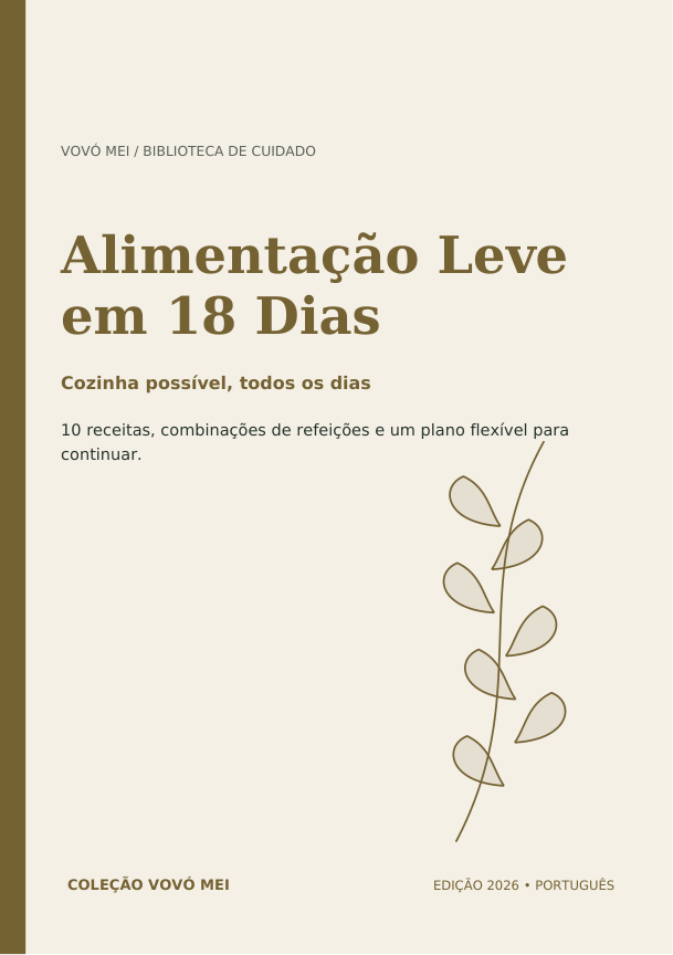 Capa do e-book Alimentação Leve em 18 Dias